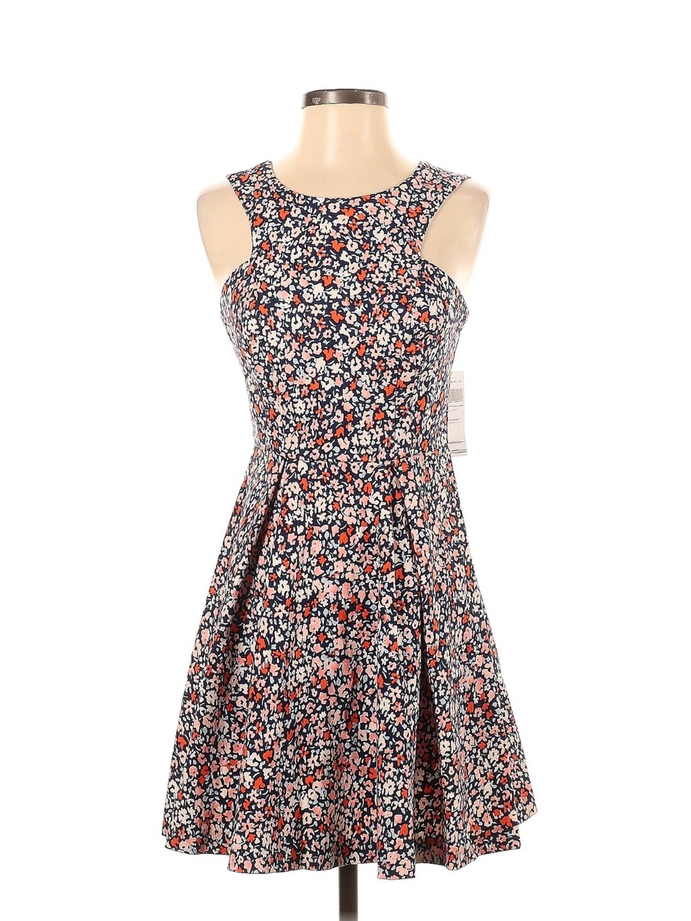 BCBGeneration Floral Sleeveless Fit-and-Flare Mini Dress